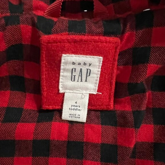 Baby Gap 4Y Red Wool Hooded Toggle Coat Peacoat - Picture 7 of 7